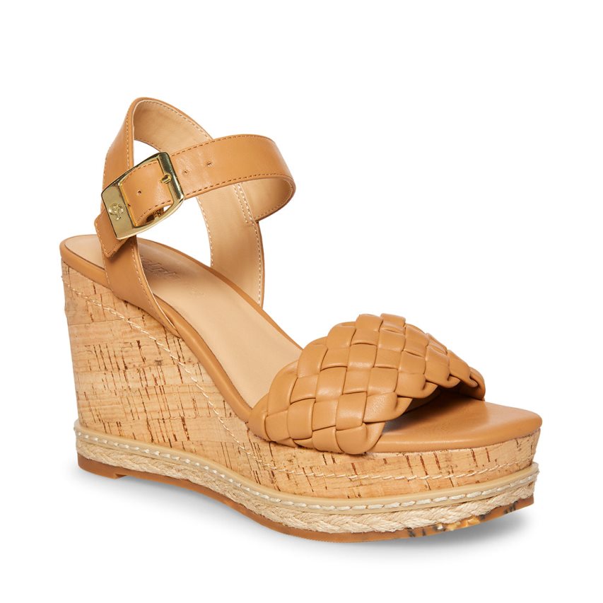 Brown Steve Madden Jitney Camel Women's Heels Sandals | PH 2348MBI